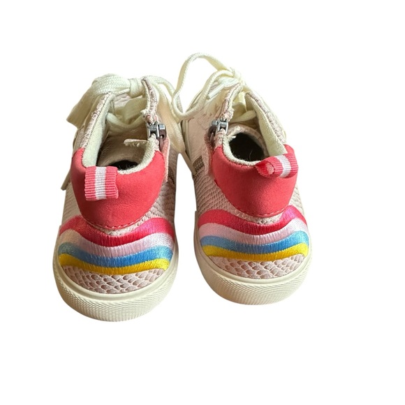Joules Girls Metallic Snakeskin Pink Rainbow Sneakers Sz 3 - Picture 4 of 10
